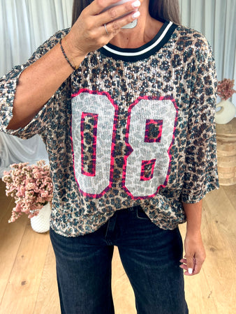TOP SEQUINS LÉOPARD
