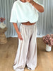 PANTALON SATINÉ JOGGER CHAMPAGNE