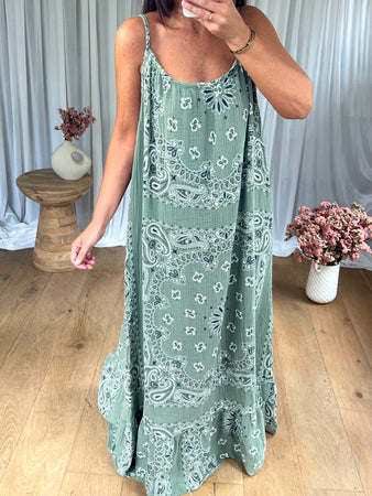 ROBE MANELLE BANDANA KAKI