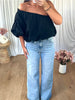 TOP ASYMÉTRIQUE NOIR