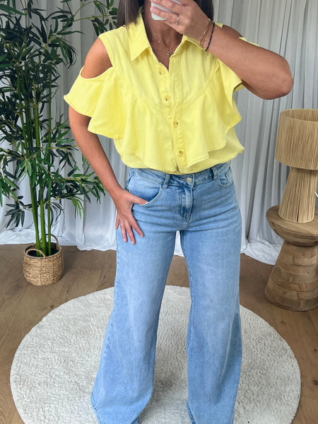 CHEMISE DENIM VOLANT