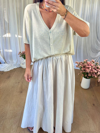 GILET LUREX BEIGE