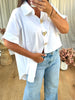 CHEMISE BOUTONS BIJOUX BLANC