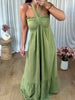 ROBE COTON VERT