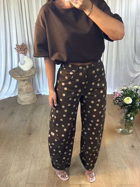 JEANS BALLON POIS CHOCO