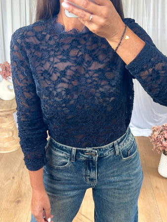 TOP DENTELLE VELOURS