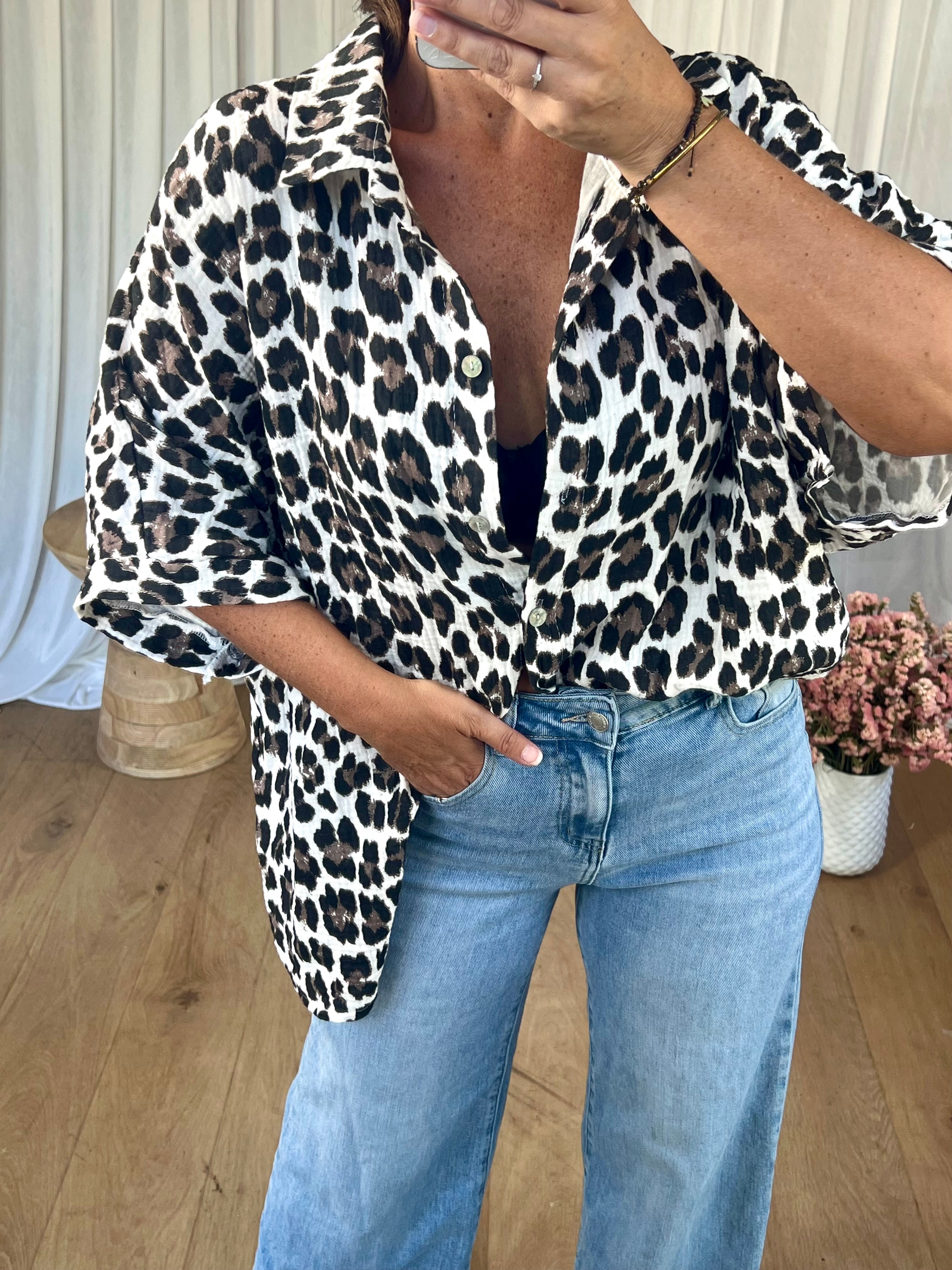 CHEMISE GAZE LÉOPARD
