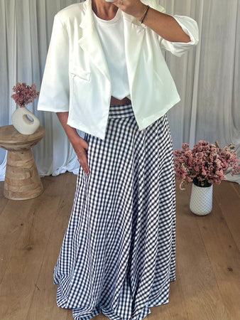 BLAZER CROISÉ COURT BLANC