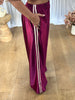PANTALON SATINÉ JOGGER BORDEAU