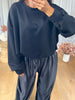 TOP BASILE MANCHES  NOIR
