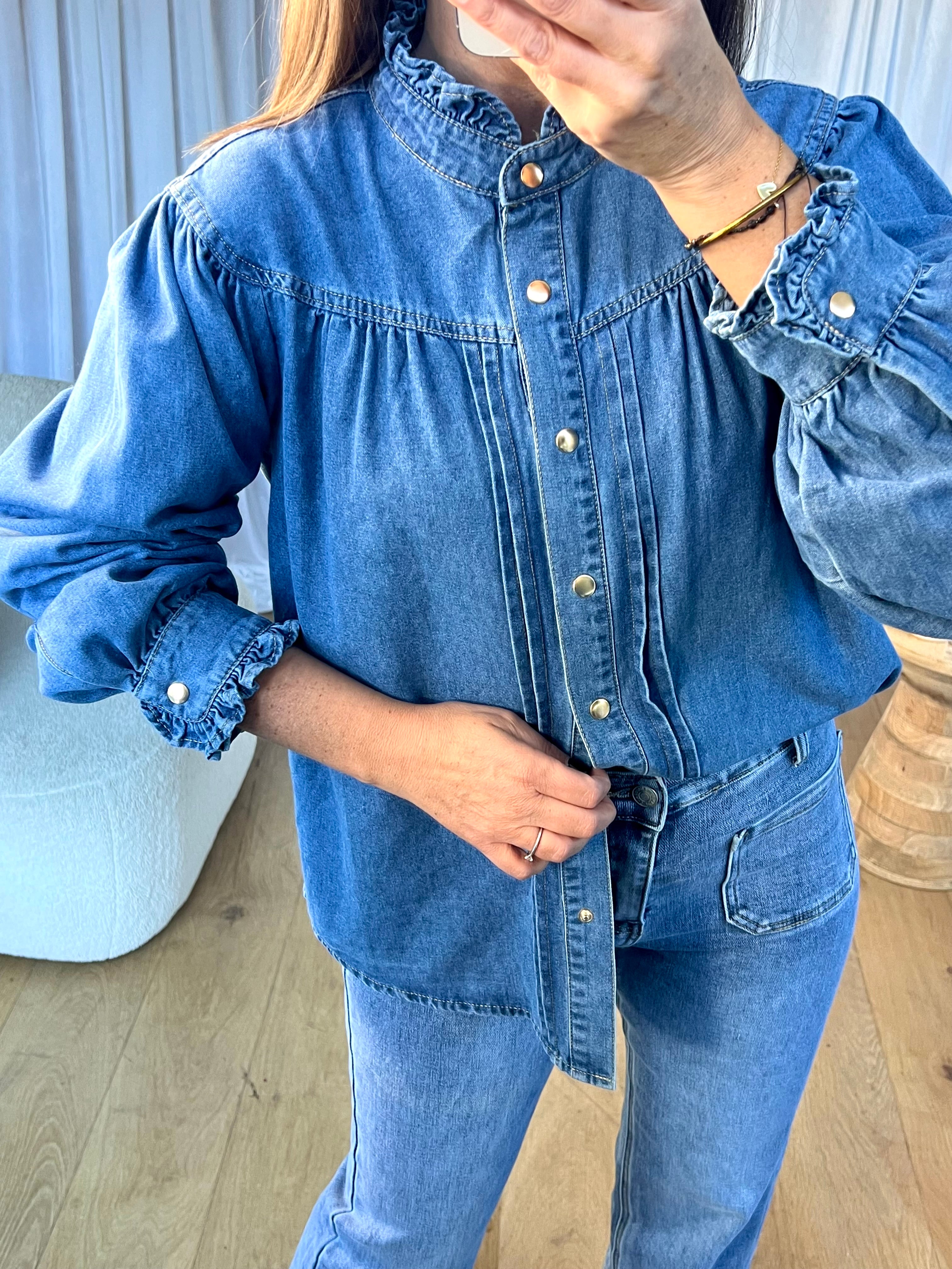CHEMISE DENIM FROUFROU