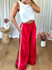 PANTALON SATINÉ JOGGER ROUGE