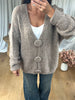 GILET GROS BOUTONS TAUPE
