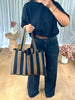 SAC CABAS RAYURES