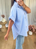 CHEMISE BOUTONS BIJOUX BLEU
