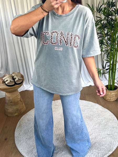 T-SHIRT ICONIC CLUB GRIS