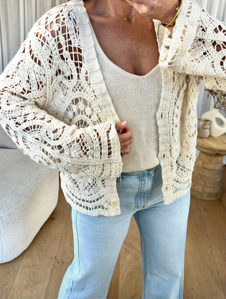 GILET CROCHET ÉCRU