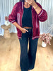 VESTE SEQUINS BORDEAU