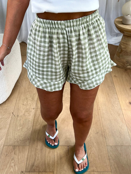 SHORT VICHY CAZE VERT