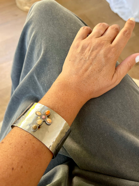 BRACELET LAURE CROIX ARGENTÉ
