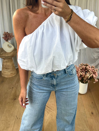 TOP ASYMÉTRIQUE BLANC