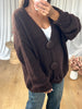 GILET GROS BOUTONS CHOCO
