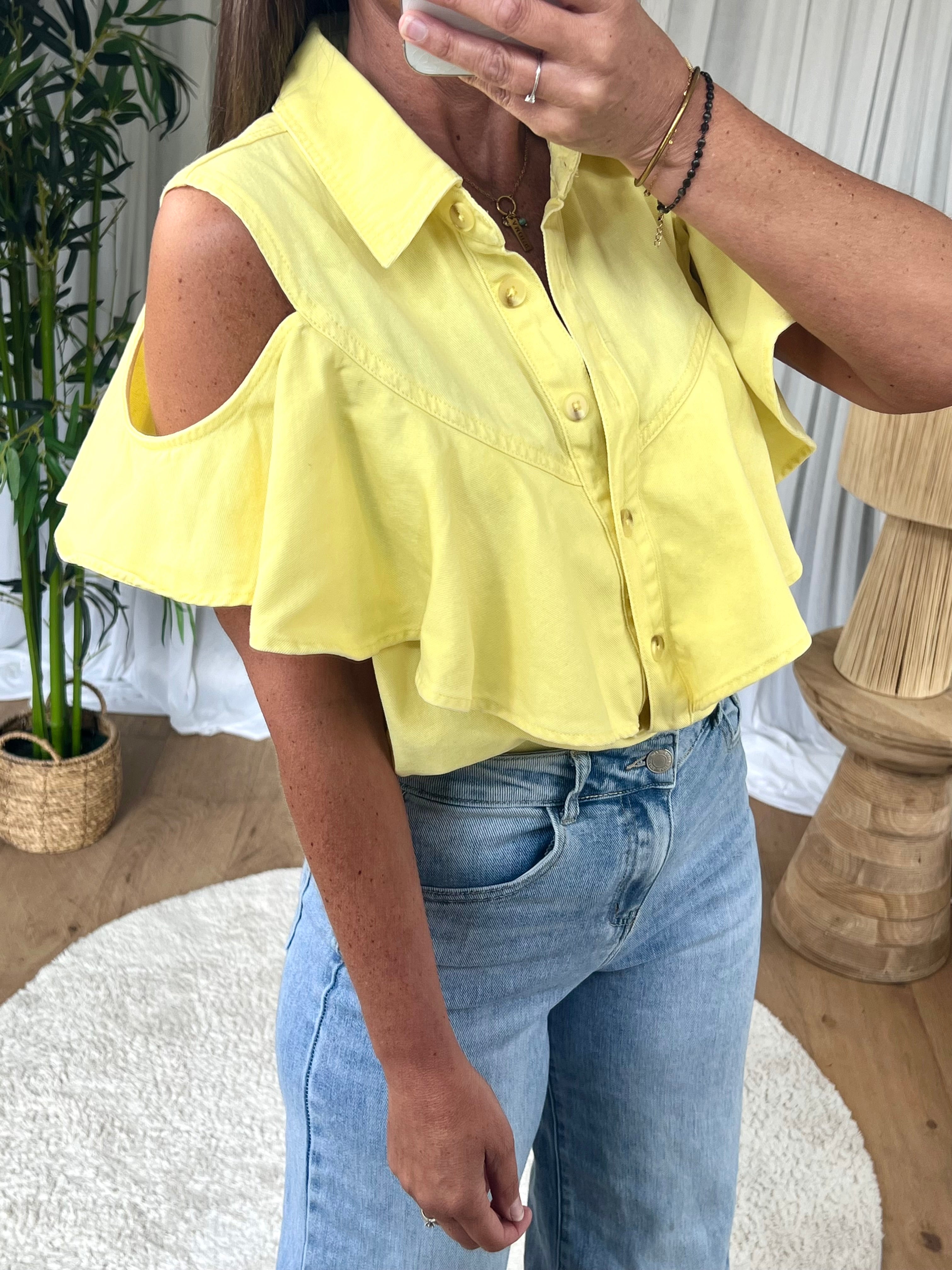 CHEMISE DENIM VOLANT
