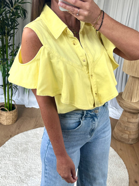 CHEMISE DENIM VOLANT