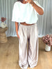 PANTALON SATINÉ JOGGER CHAMPAGNE