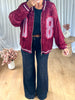 VESTE SEQUINS BORDEAU