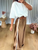 PANTALON SATINÉ JOGGER CAMEL