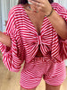 ENSEMBLE CROCHET NOEUD ROUGE
