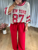 PANTALON STONE ROUGE