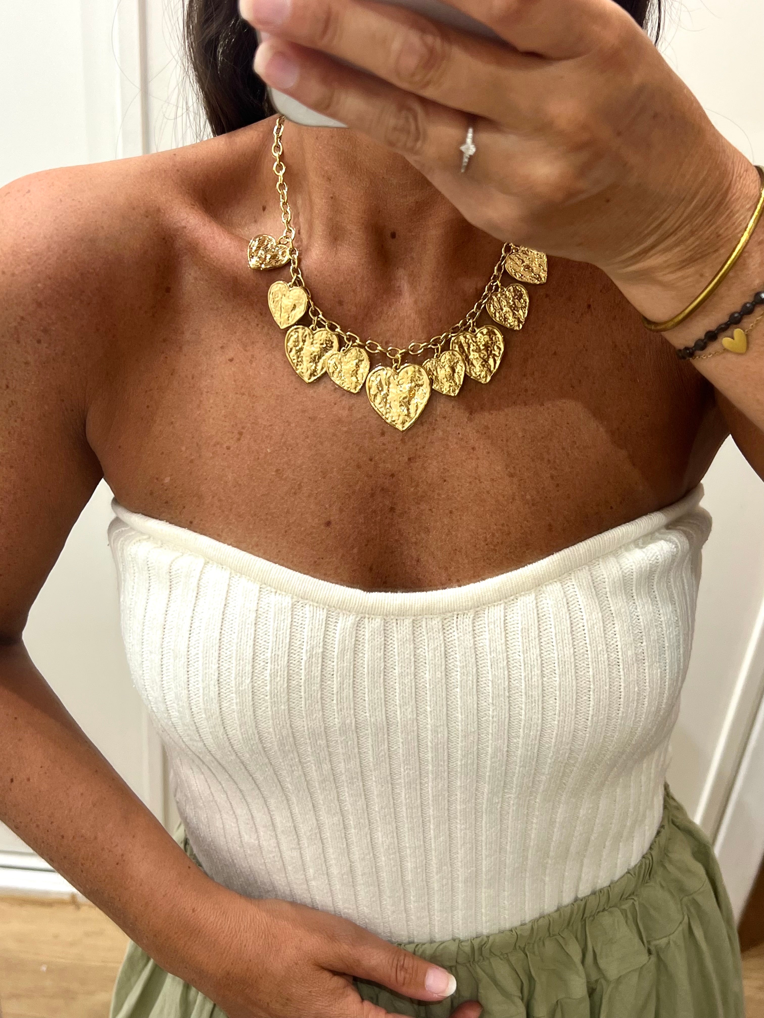 COLLIER CŒURS PENDANTS