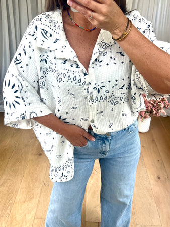 CHEMISE GAZE BANDANA BLANC