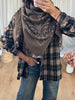 ÉCHARPE  BANDANA FRANGES CHOCO