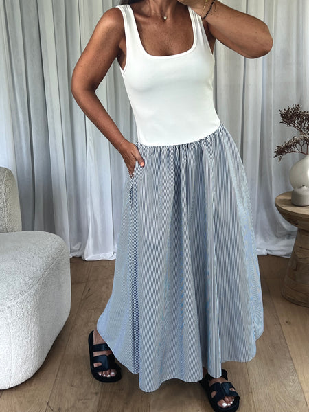 ROBE BRIDGET À RAYURES NOIR