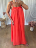 ROBE BÉA VOILE DE COTON ROUGE/ORANGÉ