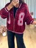 VESTE SEQUINS BORDEAU