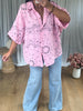 CHEMISE GAZE BANDANA ROSE