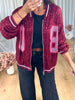VESTE SEQUINS BORDEAU