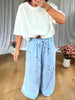 PANTALON GAZE BANDANA BLEU