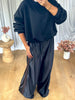 PANTALON SATINÉ JOGGER NOIR