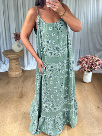 ROBE MANELLE BANDANA KAKI