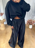 PANTALON SATINÉ JOGGER NOIR