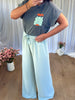 PANTALON STONE VERT D'EAU