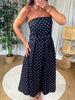 ROBE BUSTIER POIS NOIR