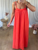 ROBE BÉA VOILE DE COTON ROUGE/ORANGÉ