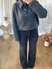 PULL COL CHEMISE EN JEANS