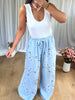PANTALON GAZE BANDANA BLEU